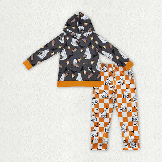 BLP1607 Halloween Spooky Bat Hoodie Long Sleeve Pants Boys Set
