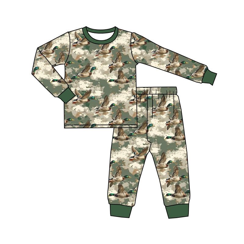 preorder BLP1631 Mallard Duck Camo Long  Sleeve Pants Boys Pajamas