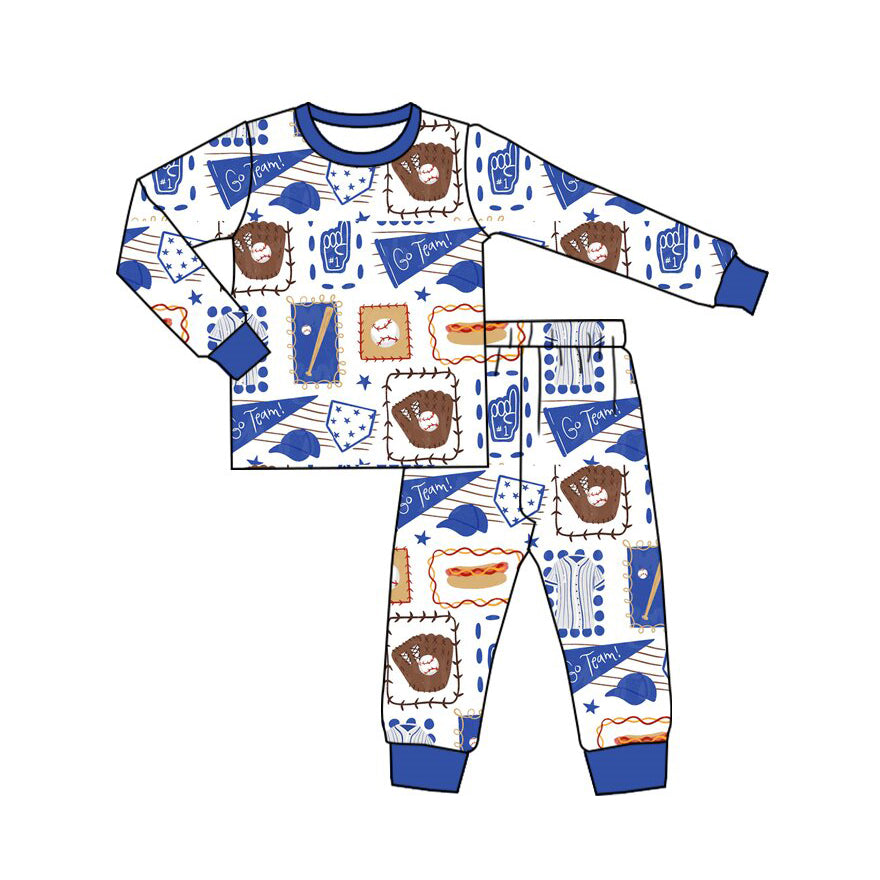 preorder BLP1637 Blue Go Team Long Sleeve Pants Boys Pajamas