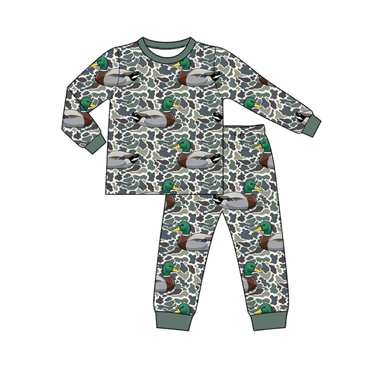 preorder BLP1657 Hunting Mallard Camo Long Sleeve Pants Boys Pajamas