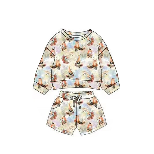 preorder BLS0020 Fox Long Sleeve Shorts Boys Set