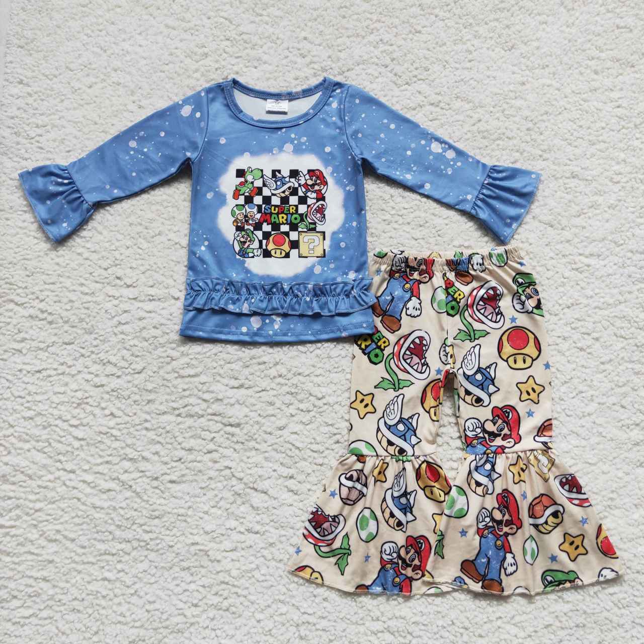 GLP0584 Cartoon Movie Blue Long Sleeve Pants Girls Set