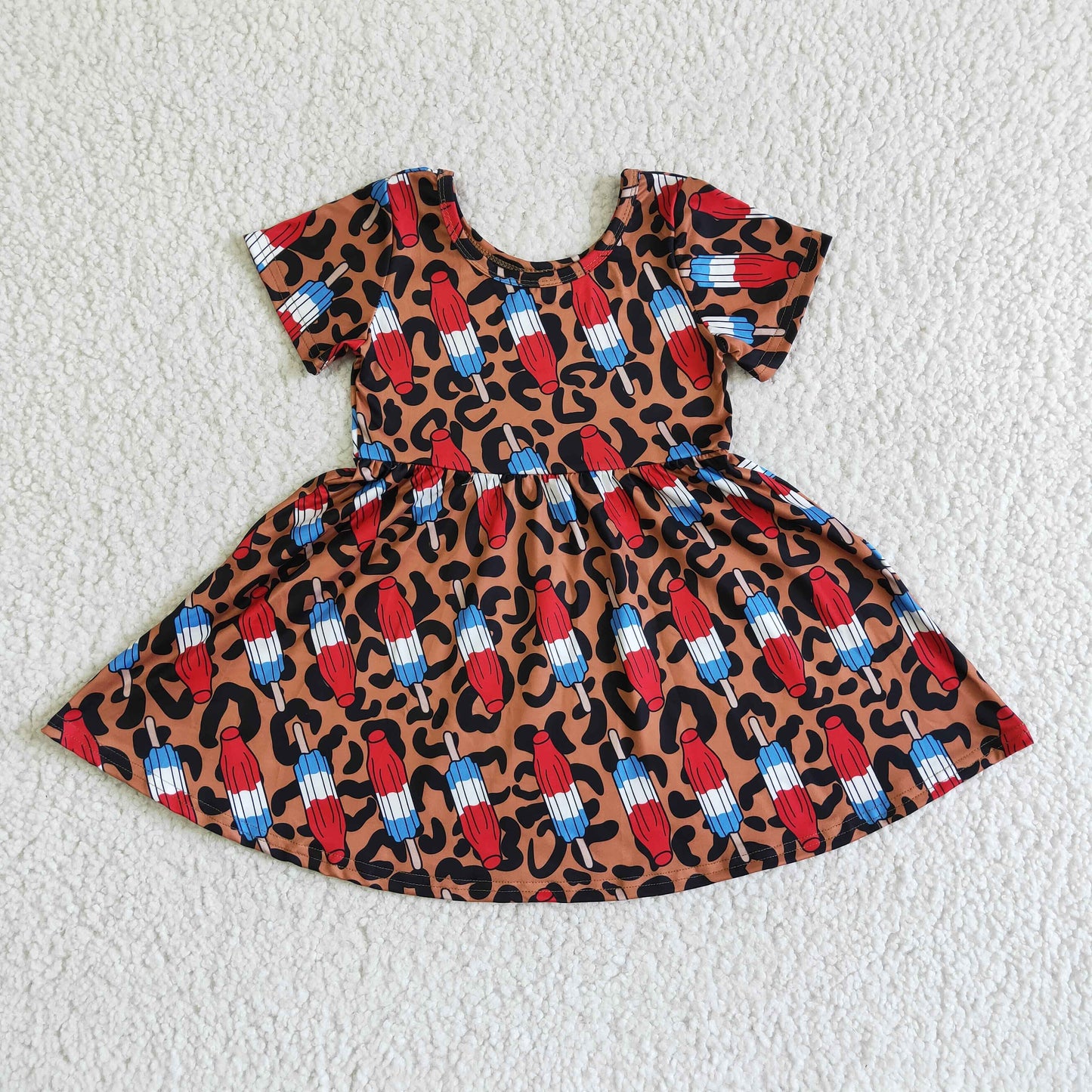 GSD0063 4th Of July Short Sleeve Baby Girls Dress