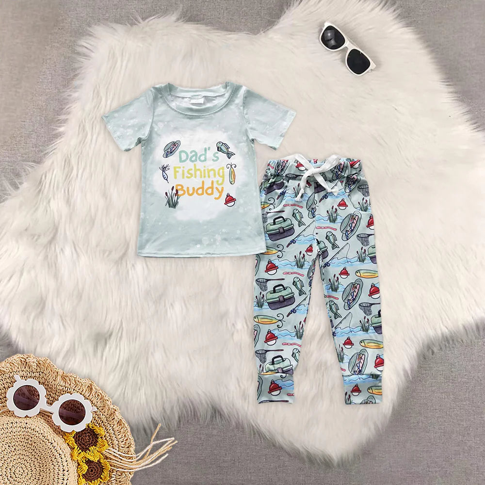 Western/fishing short sleeve pants boys set RTS sibling clothes