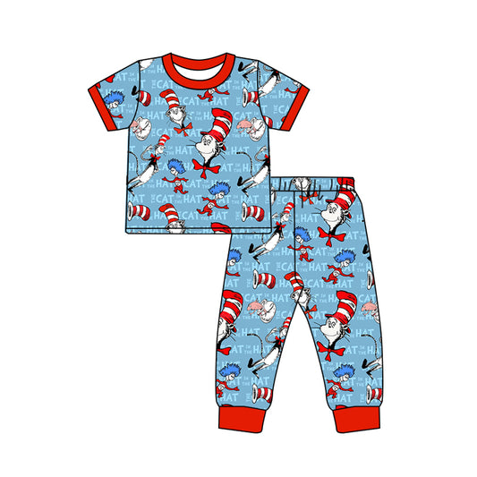 preorder BSPO0254 Dr cartoon blue short sleeve pants boys pajamas