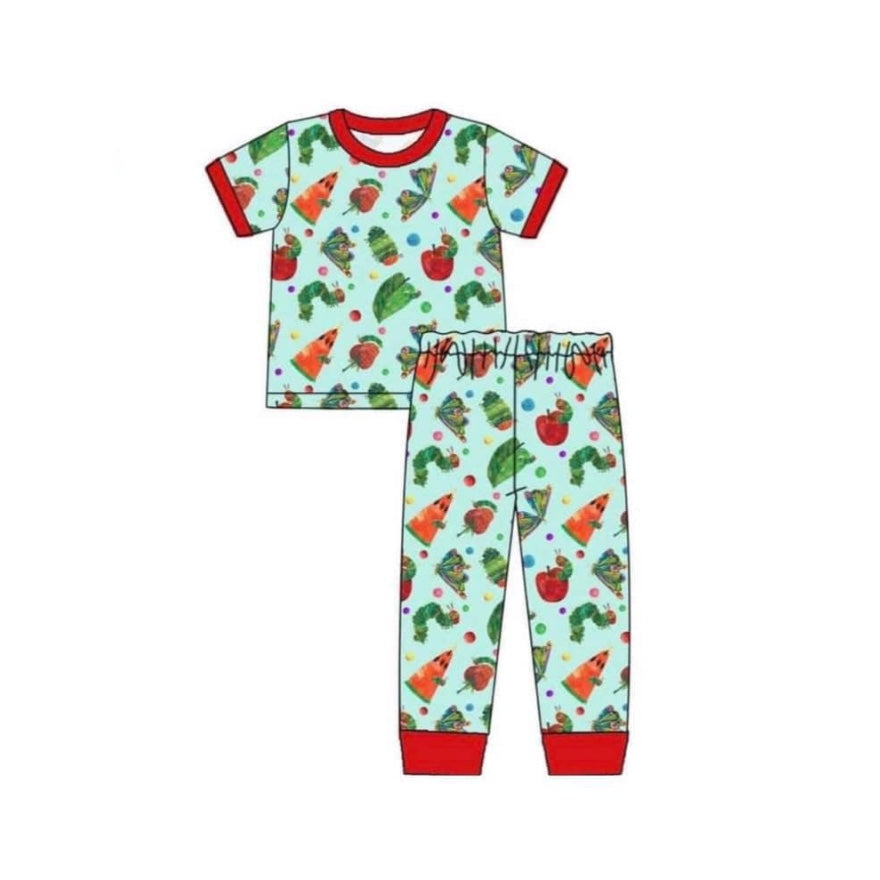 preorder BSPO0357 caterpillar cartoon short sleeve pants boys pajamas