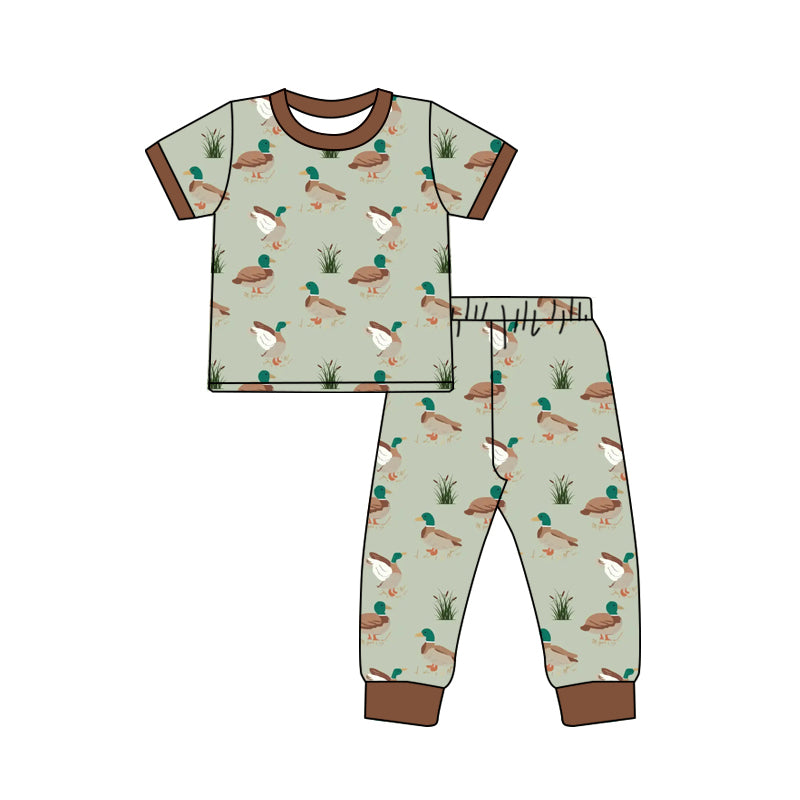 preorder BSPO0554 Hunting Season Mallard Duck Short Sleeve Pants Boys Pajamas