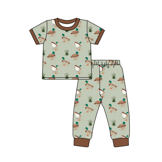 preorder BSPO0554 Hunting Season Mallard Duck Short Sleeve Pants Boys Pajamas