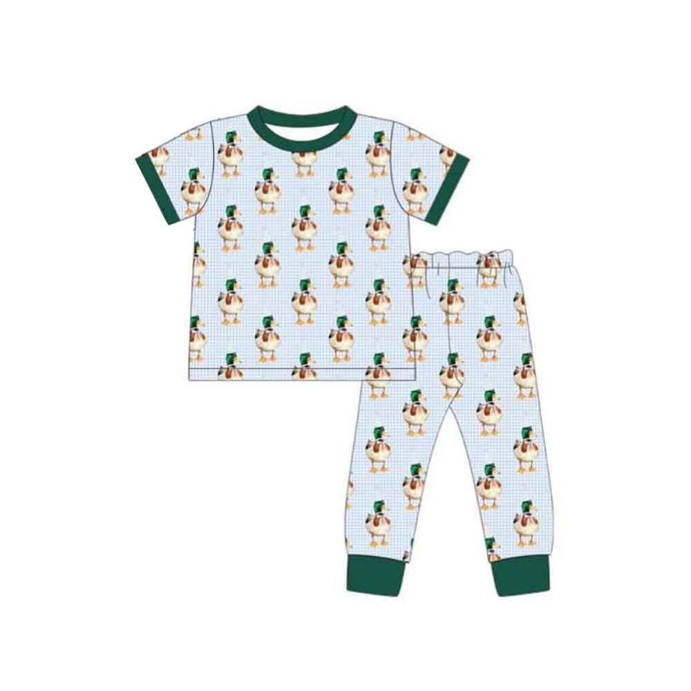 preorder BSPO0624 hunting mallard duck short sleeve pants boys pajamas