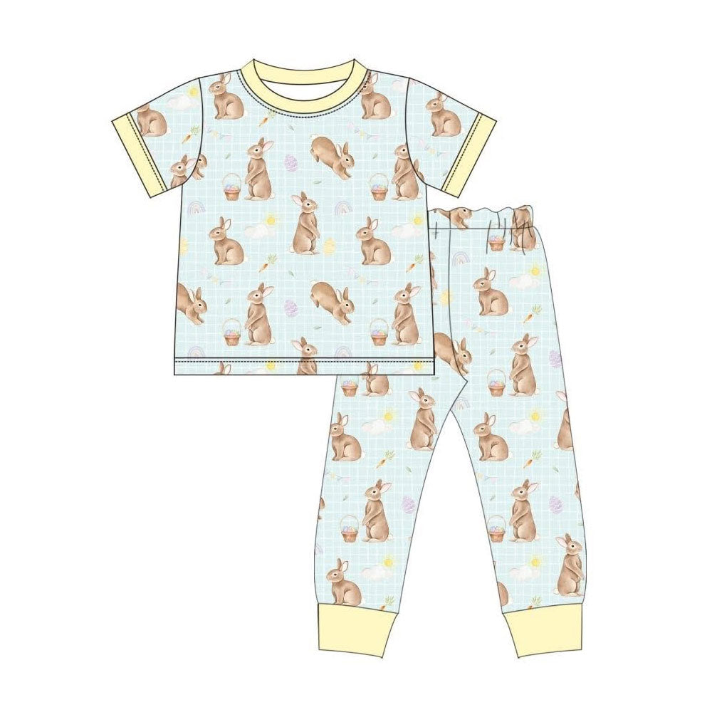 preorder BSPO0646 Easter Rabbit Egg Short Sleeve Pants Boys Pajamas