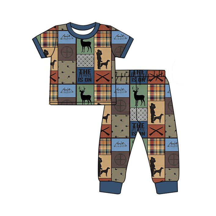 preorder BSPO0660 The Hunt Is On Deer Short Sleeve Pants Boys Set