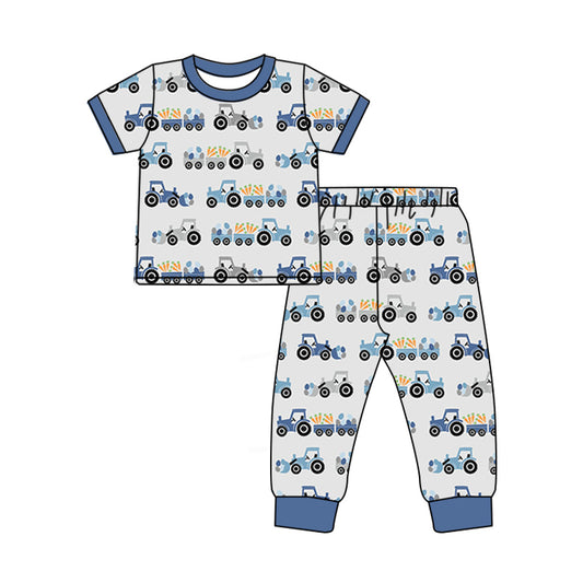 preorder BSPO0664 Easter Carrot Tractor Egg Short Sleeve Pants Boys Pajamas