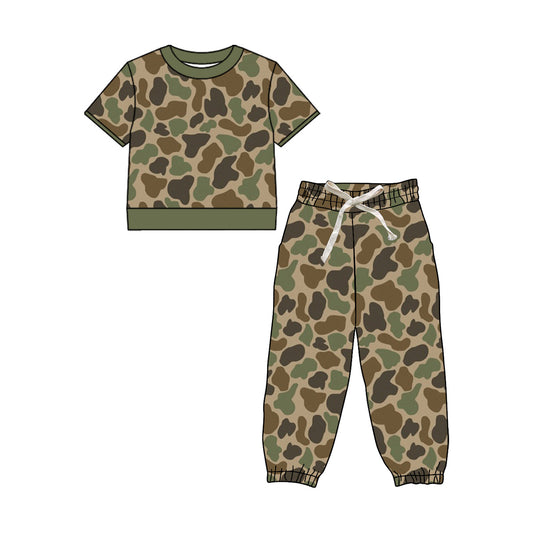 preorder BSPO0677 Camo Short Sleeve Pants Boys Set