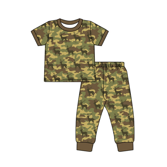 preorder BSPO0681 Camo Deer Short Sleeve Pants Boys Set