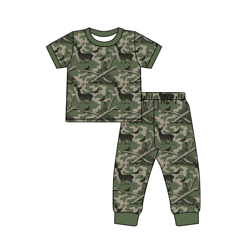 preorder BSPO0683 Camo Deer Short Sleeve Pants Boys Set