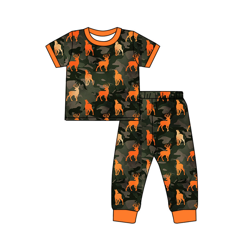 preorder BSPO0684 Camo Deer Short Sleeve Pants Boys Set