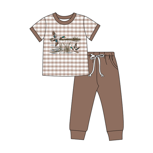 preorder BSPO0689 Hunting Mallard Duck Short Sleeve Pants Boys Set