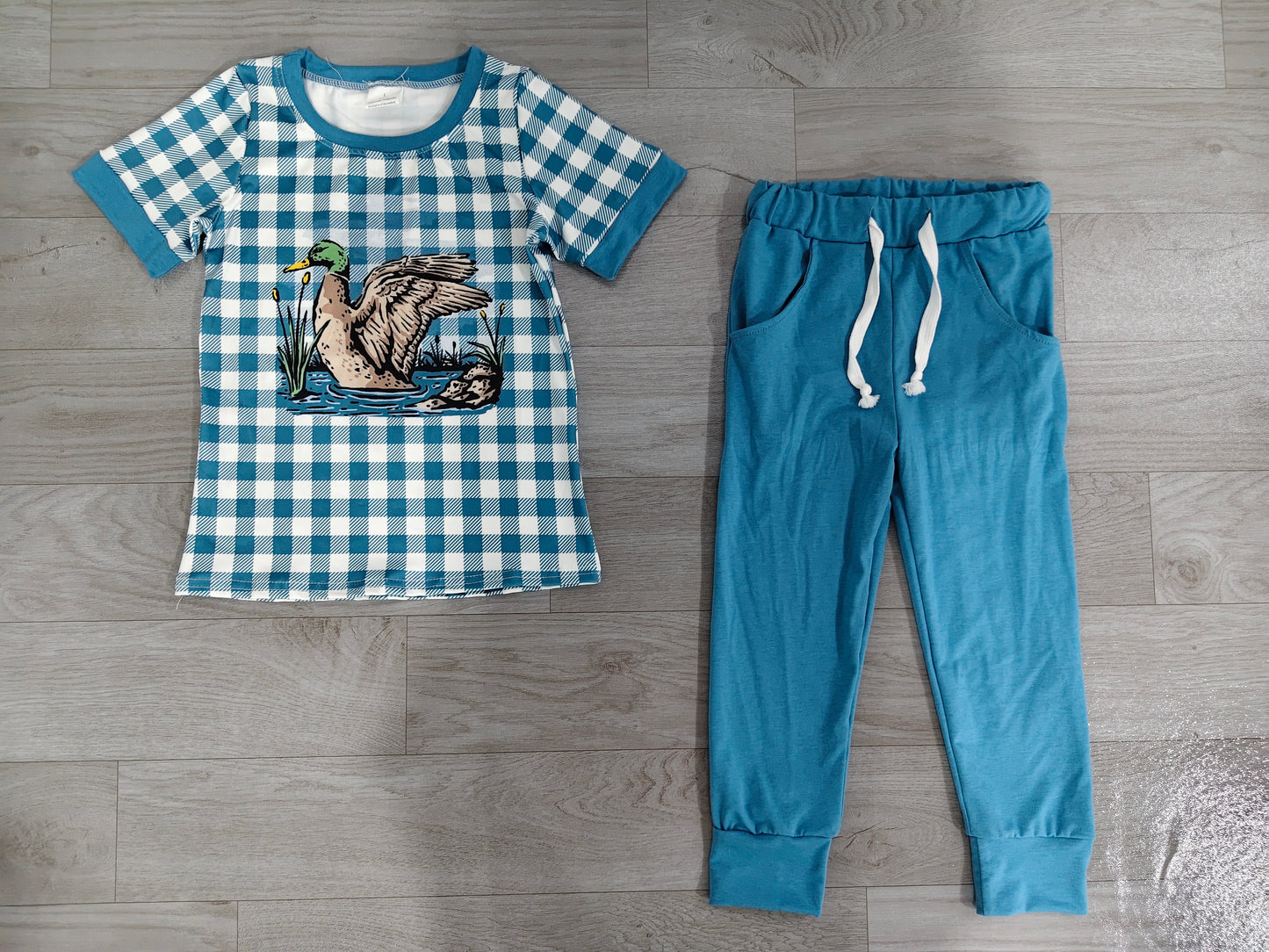 preorder Samples BSPO0690 Hunting Mallard Duck Short Sleeve Pants Boys Set