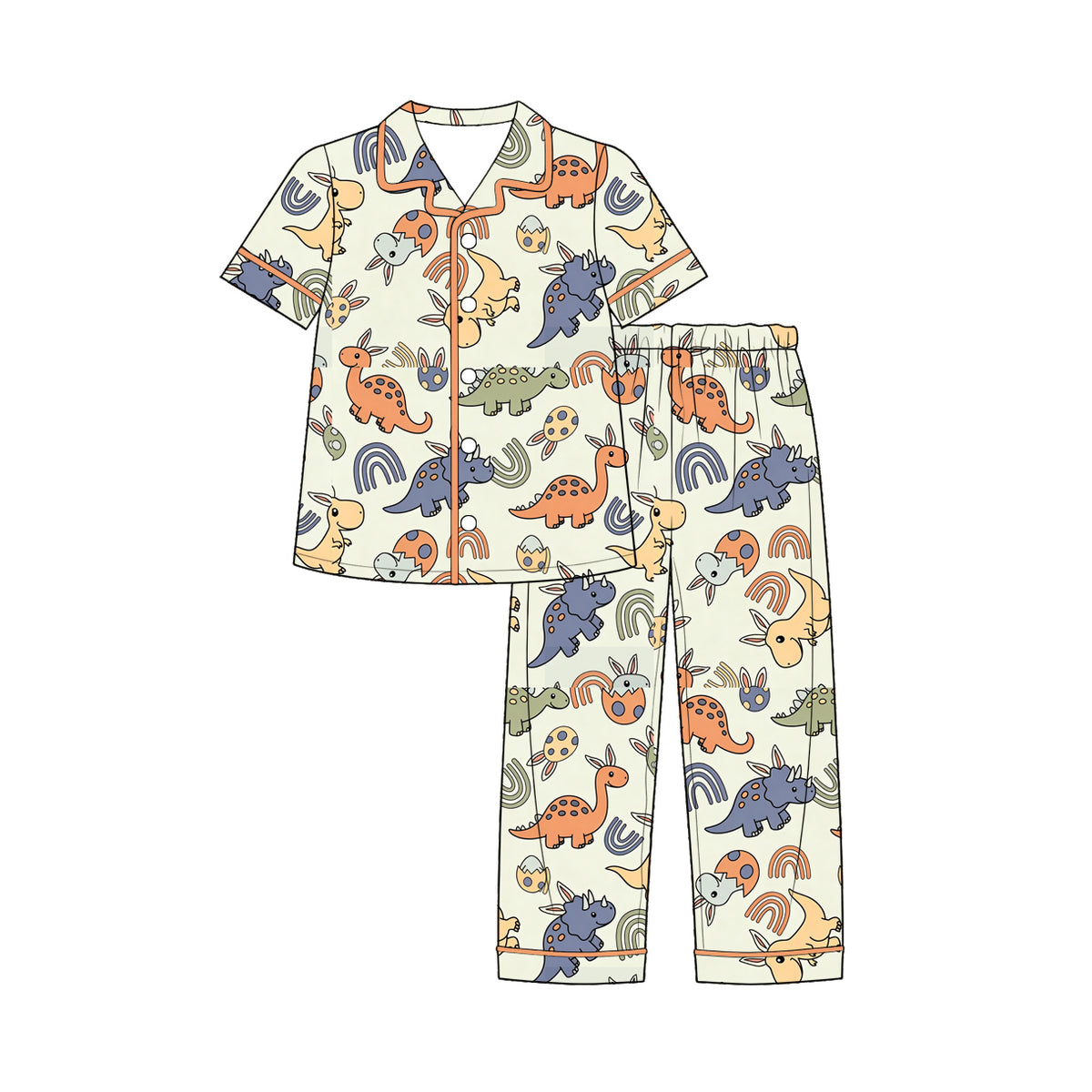 preorder BSPO0720 Easter Dinosaur Short Sleeve Pants Boys Pajamas