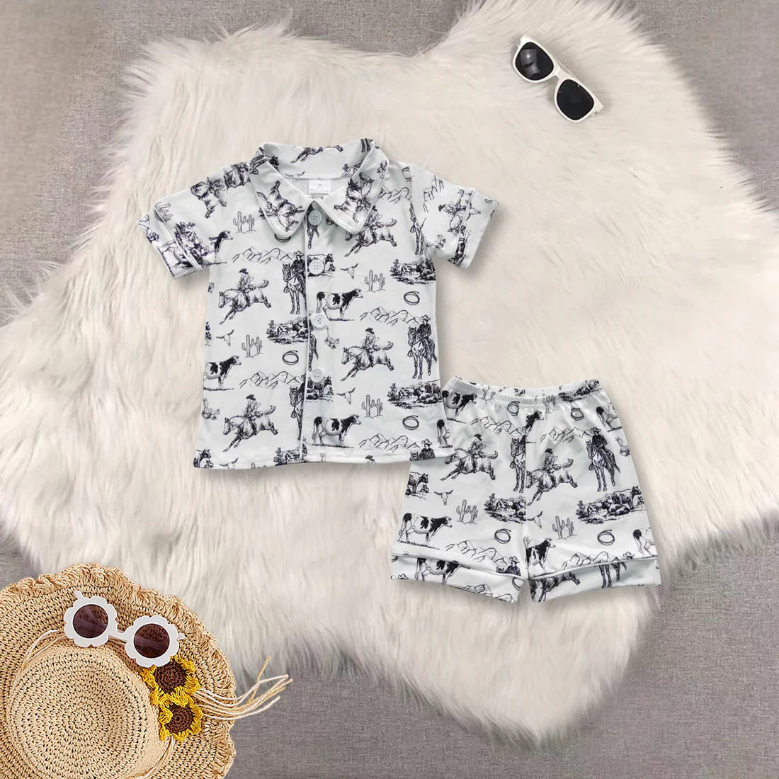 Western boys pajamas RTS Sibling Clothes