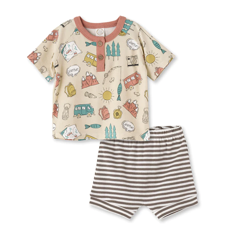 preorder BSSO0279 Adventure Bus Sun Fish Short Sleeves Boys Set