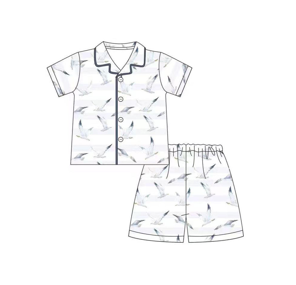 preorder BSSO0371 Hunting mallard short sleeve boys pajamas