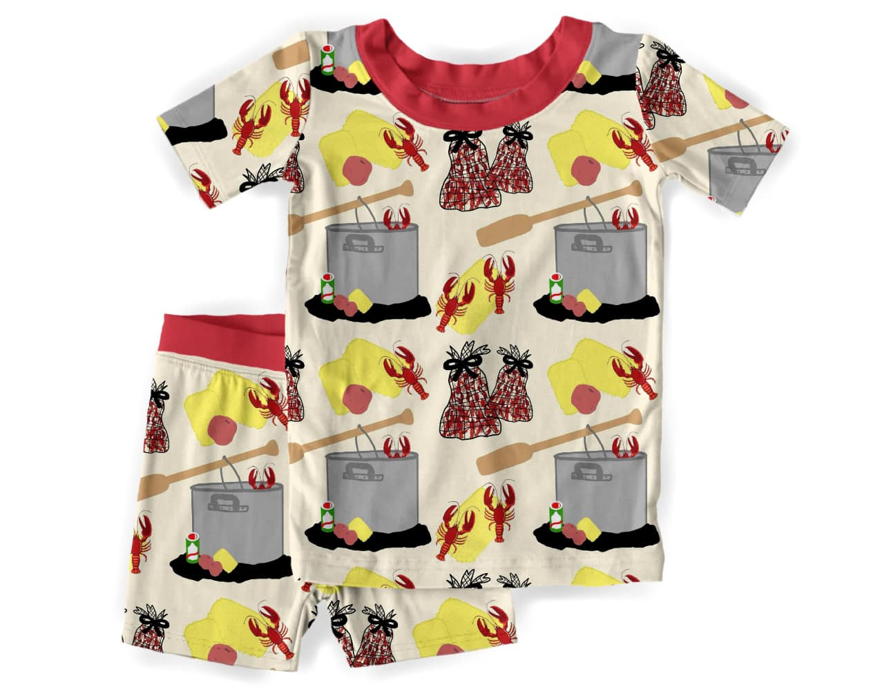 preorder BSSO0685 Crayfish corn short sleeve shorts boys pajamas