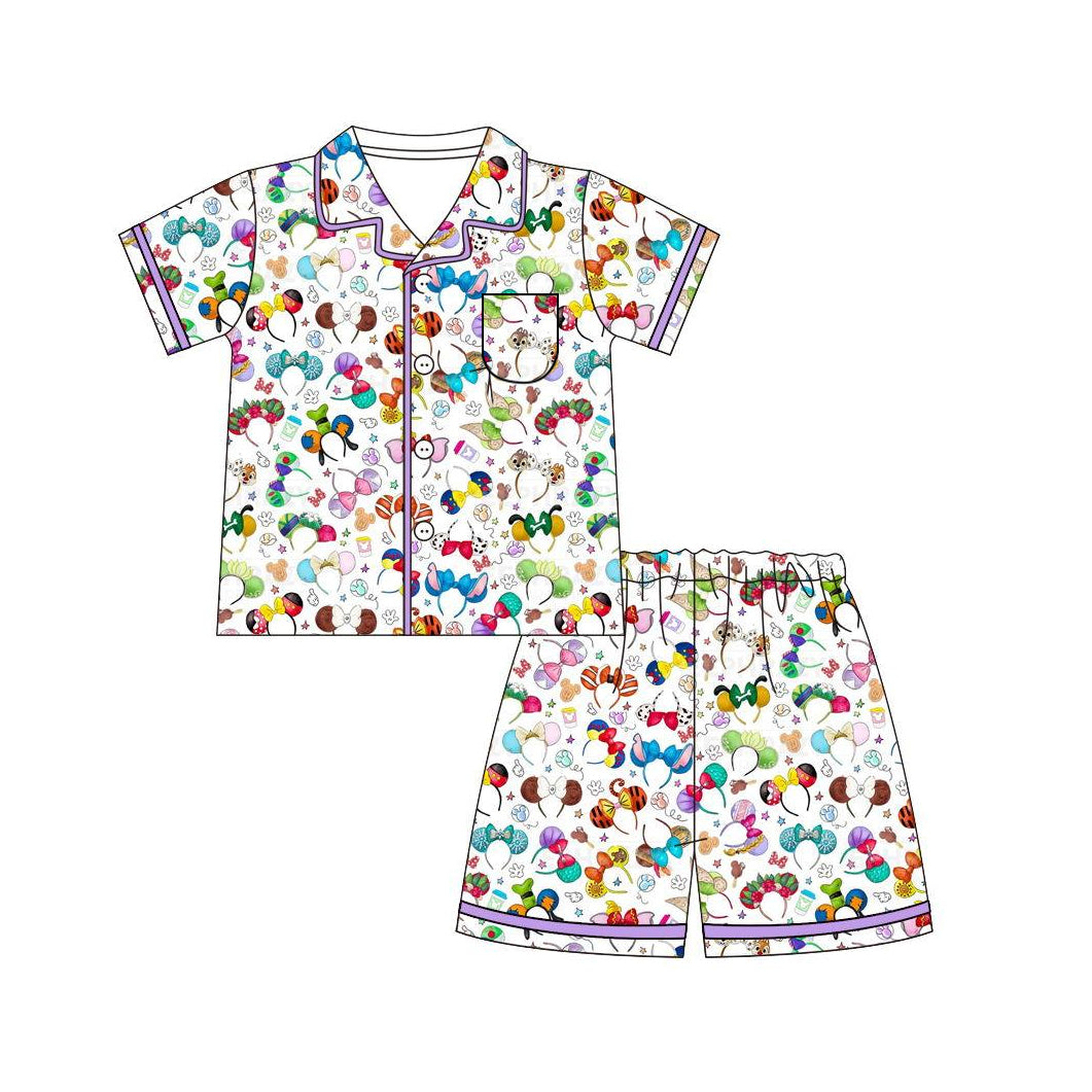 preorder BSSO0816 cartoon M multi color short sleeve shorts boys pajamas