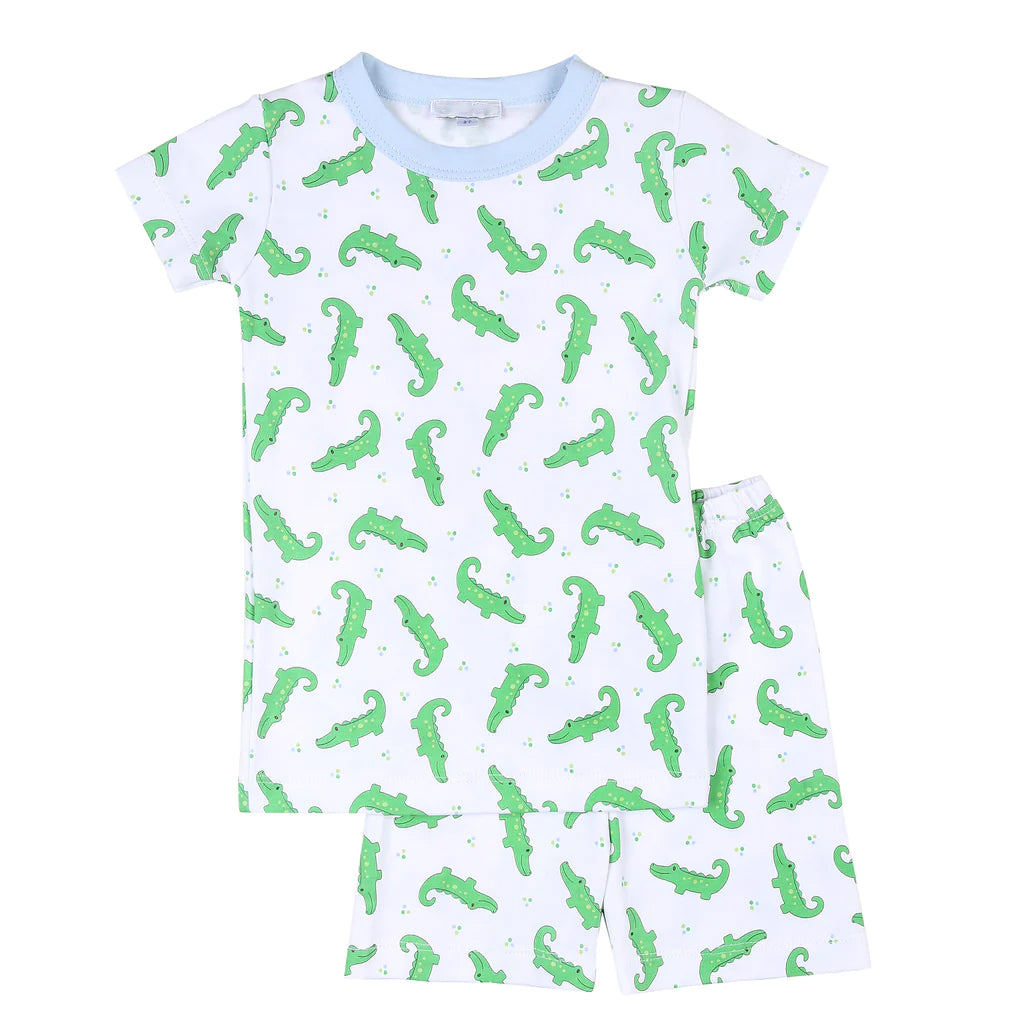 preorder BSSO0871 crocodile green short sleeve shorts for Summer boys pajamas