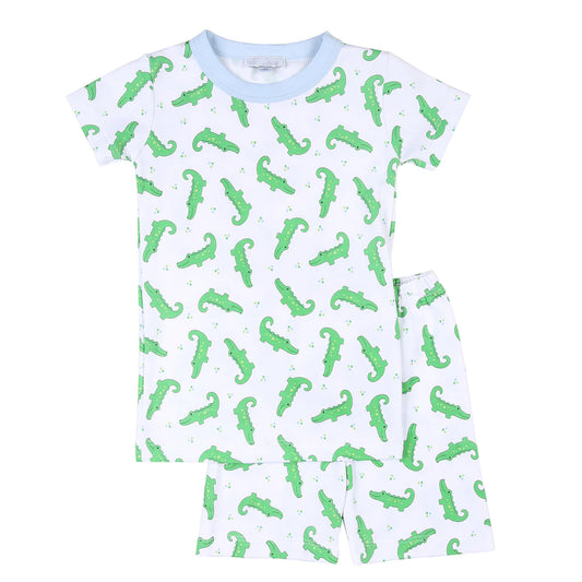 preorder BSSO0871 crocodile green short sleeve shorts for Summer boys pajamas