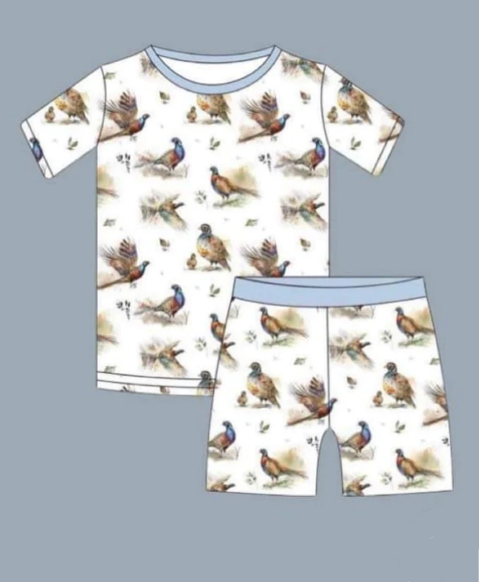 preorder BSSO0913 mallard duck short sleeve shorts boys pajamas