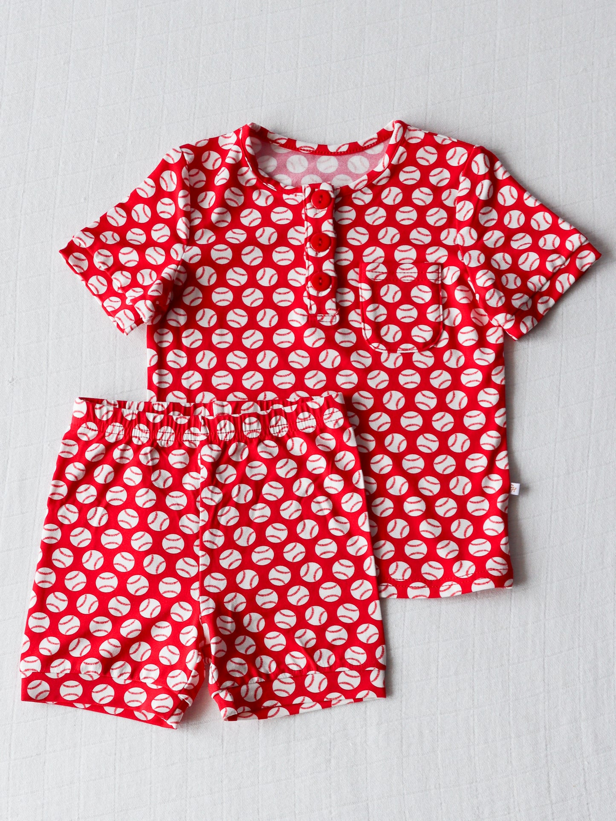 Preorder BSSO1009 soccer red short sleeve shorts boys set