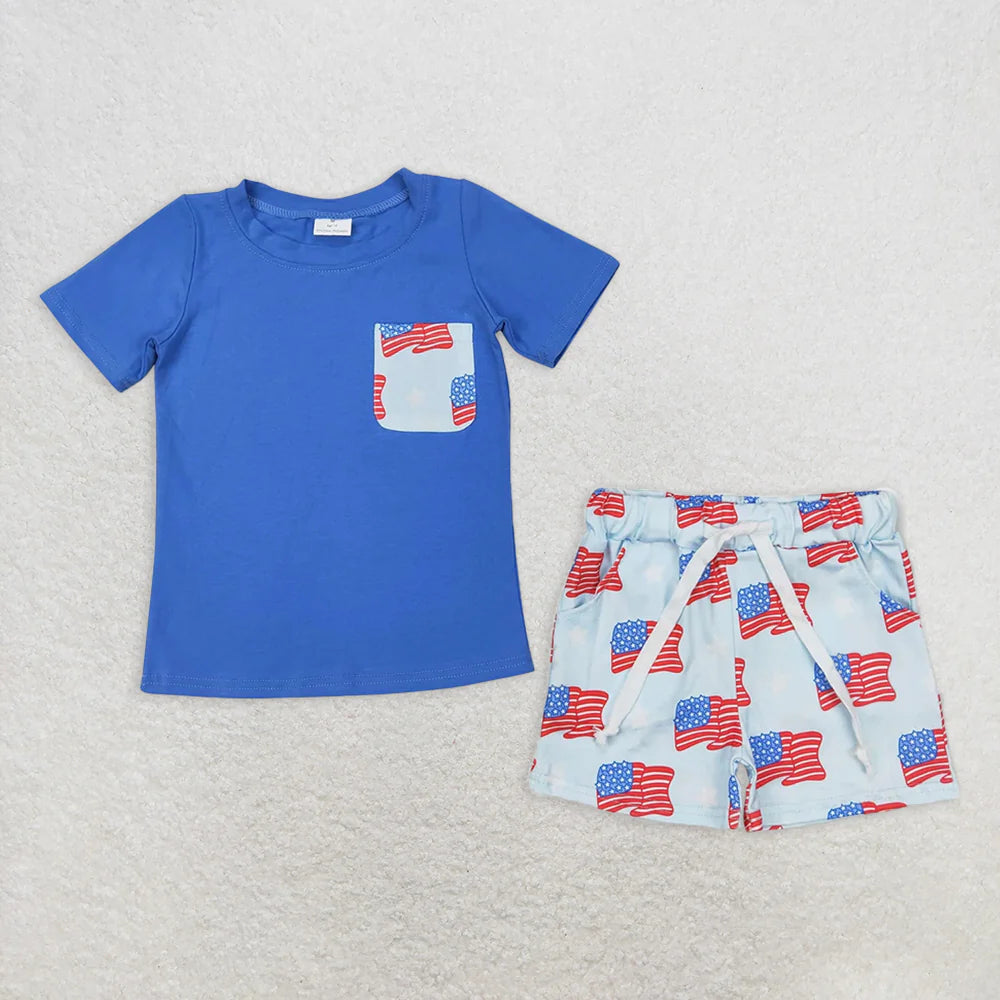July 4th flag bows Sibling Clothes RTS