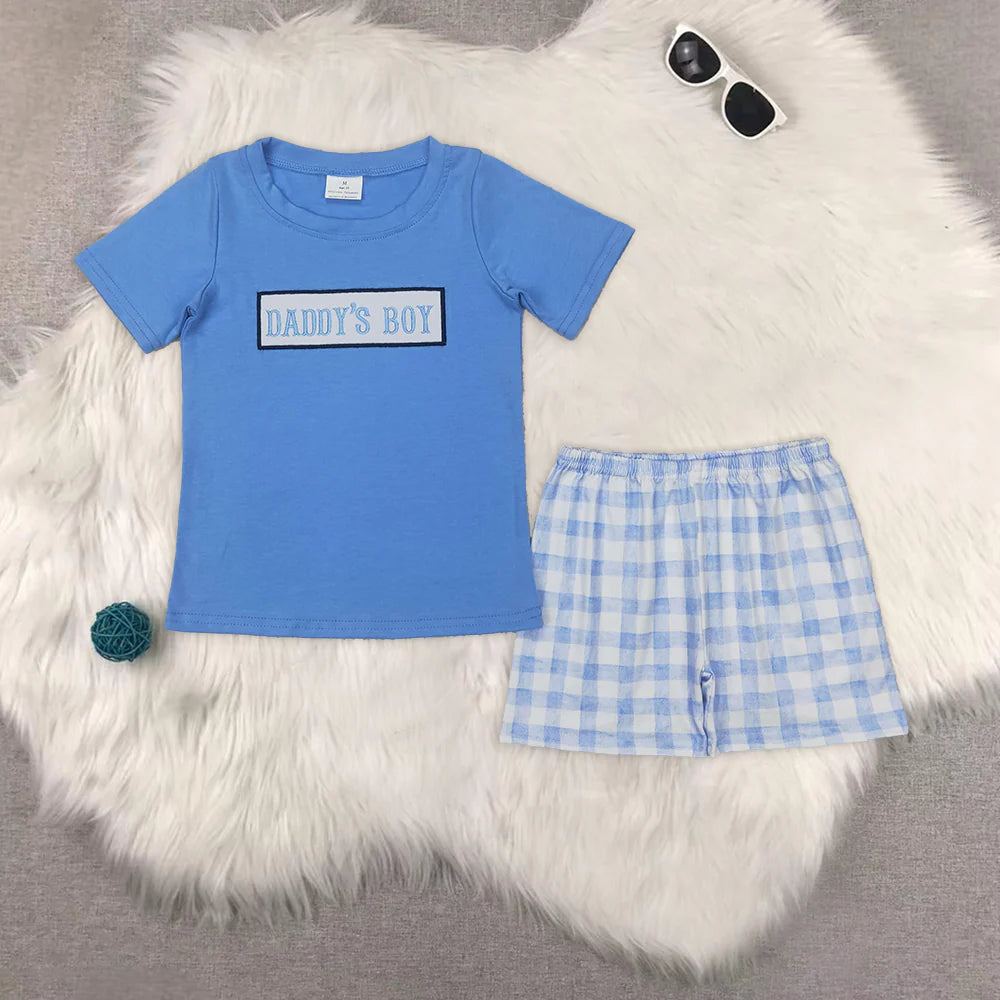 Embroidery daddy's boy/i love daddy boys set RTS Sibling Clothes
