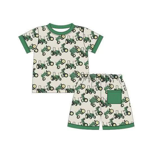 preorder BSSO1655 Farm Tractor Short Sleeve Shorts Boys Pajamas
