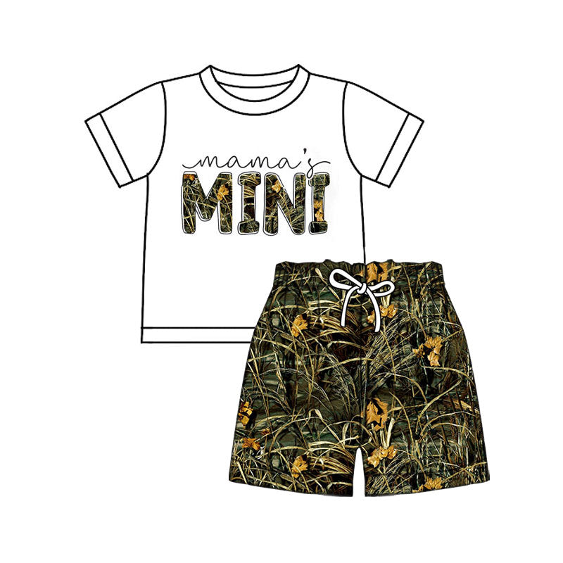 preorder BSSO1658 Mama's Mini Short Sleeve Camo Shorts Boys Set
