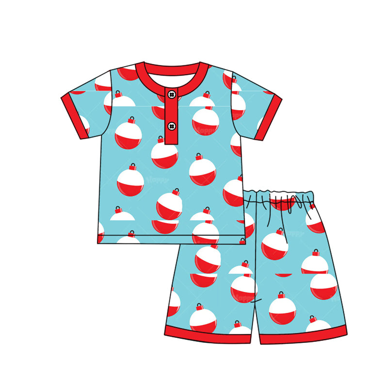 preorder BSSO1814 Fishing Blue Short Sleeve Shorts Boys Set
