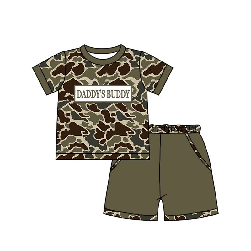 preorder BSSO1843 Daddy's Buddy Camo Short Sleeve Shorts Boys Set