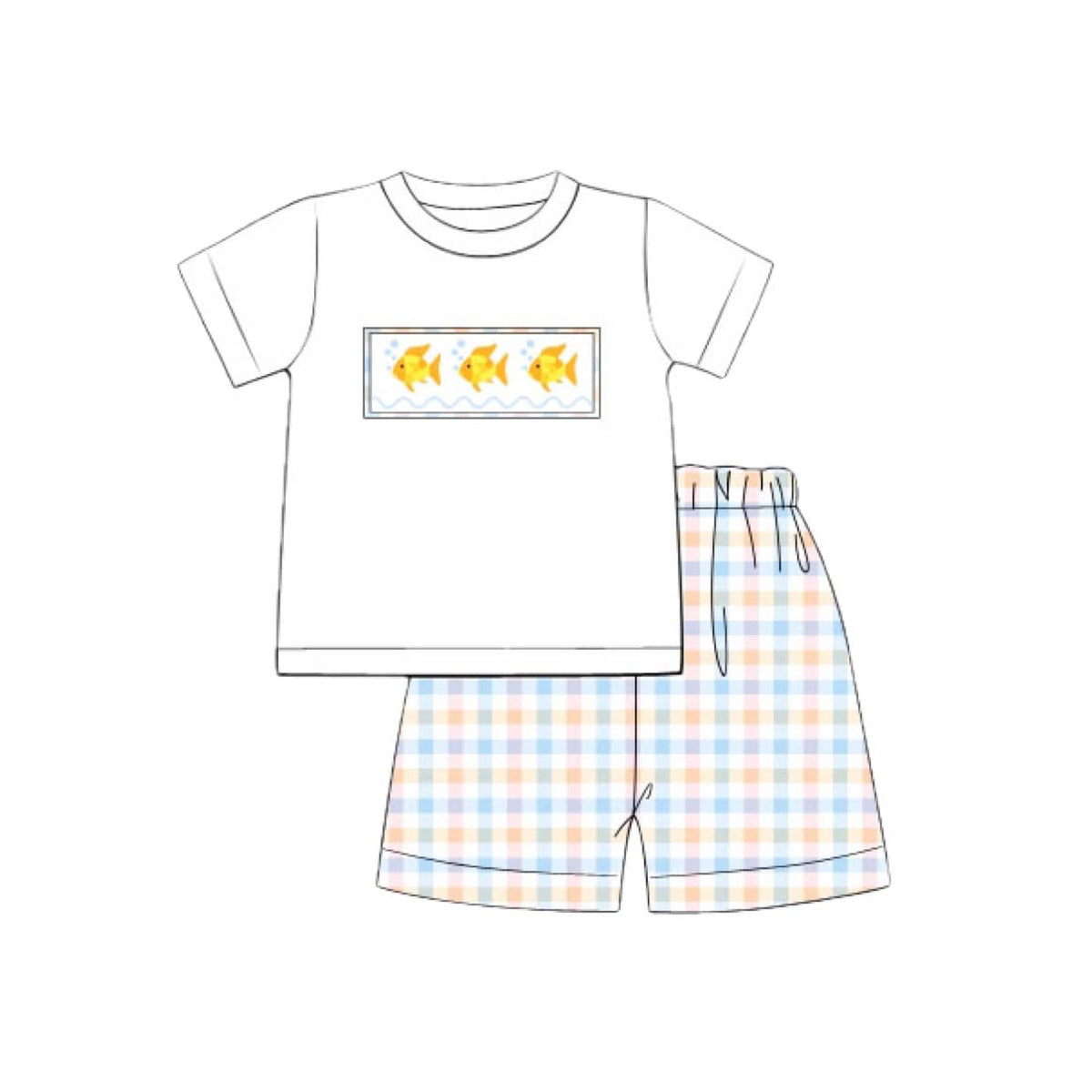 preorder BSSO1875 Fish Short Sleeve Shorts Boys Set