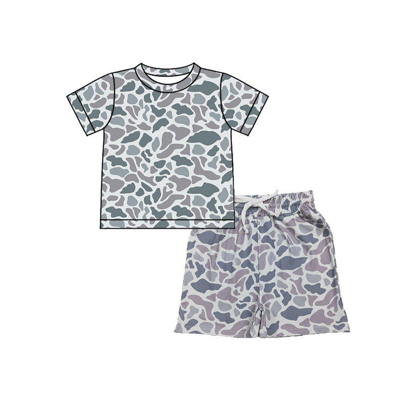 preorder BSSO1908 Hunting Camo Short Sleeve Shorts Boys Set