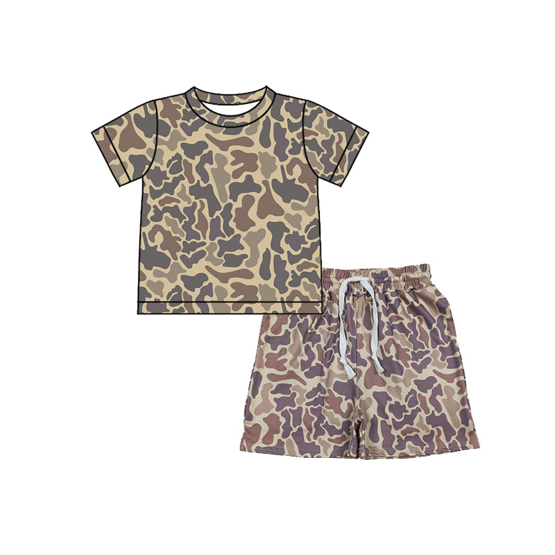preorder BSSO1910 Hunting Camo Short Sleeve Shorts Boys Set