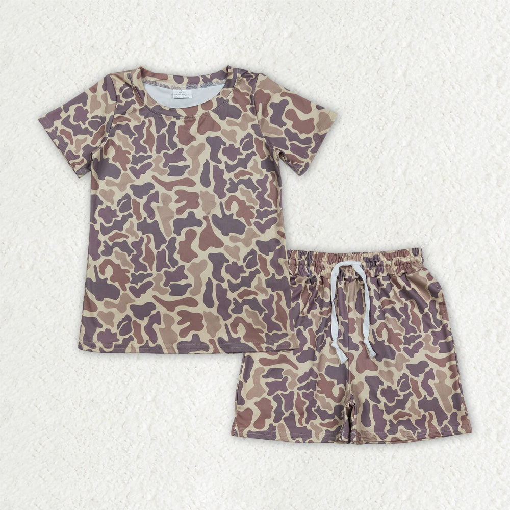 BSSO1910 Camo Short Sleeve Shorts Boys Set