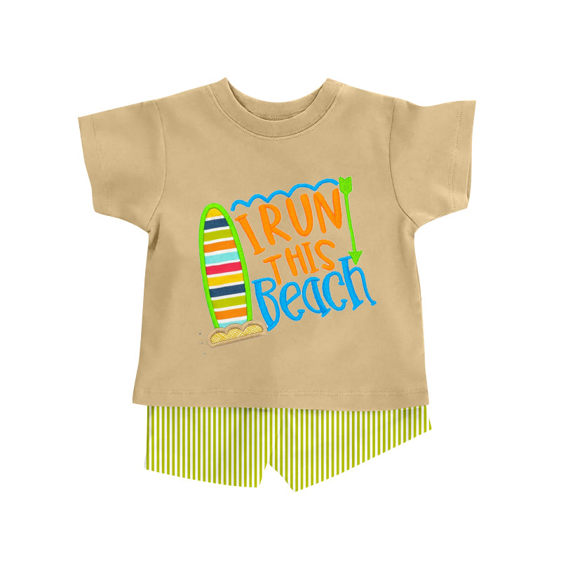 preorder BSSO1916 I Run This Beach Short Sleeve Shorts Boys Set