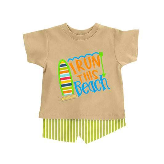 preorder BSSO1916 I Run This Beach Short Sleeve Shorts Boys Set