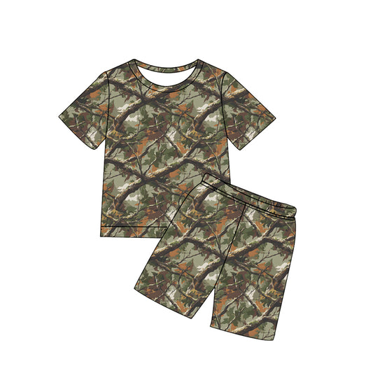 preorder BSSO1928 Hunting Camo Short Sleeve Shorts Boys Set