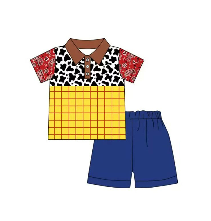 preorder BSSO1985 Cartoon Toy Short Sleeve Shorts Boys Set