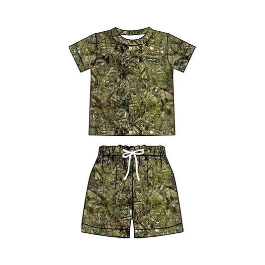 preorder BSSO2010 Hunting Camo Fishing Short Sleeve Shorts Boys Set