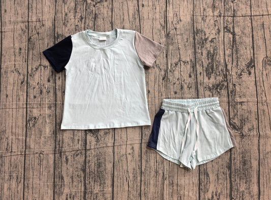 preorder Samples BSSO2013 Blue Short Sleeve Shorts Boys Set
