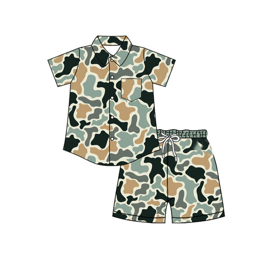 preorder BSSO2028 Camo Short Sleeve Shorts Boys Set