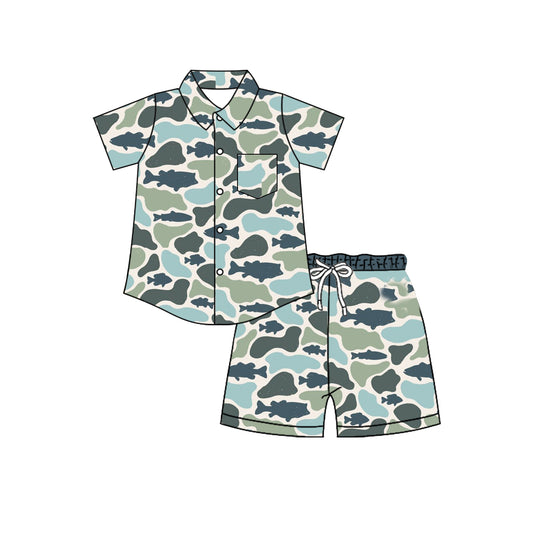 preorder BSSO2029 Camo Short Sleeve Shorts Boys Set
